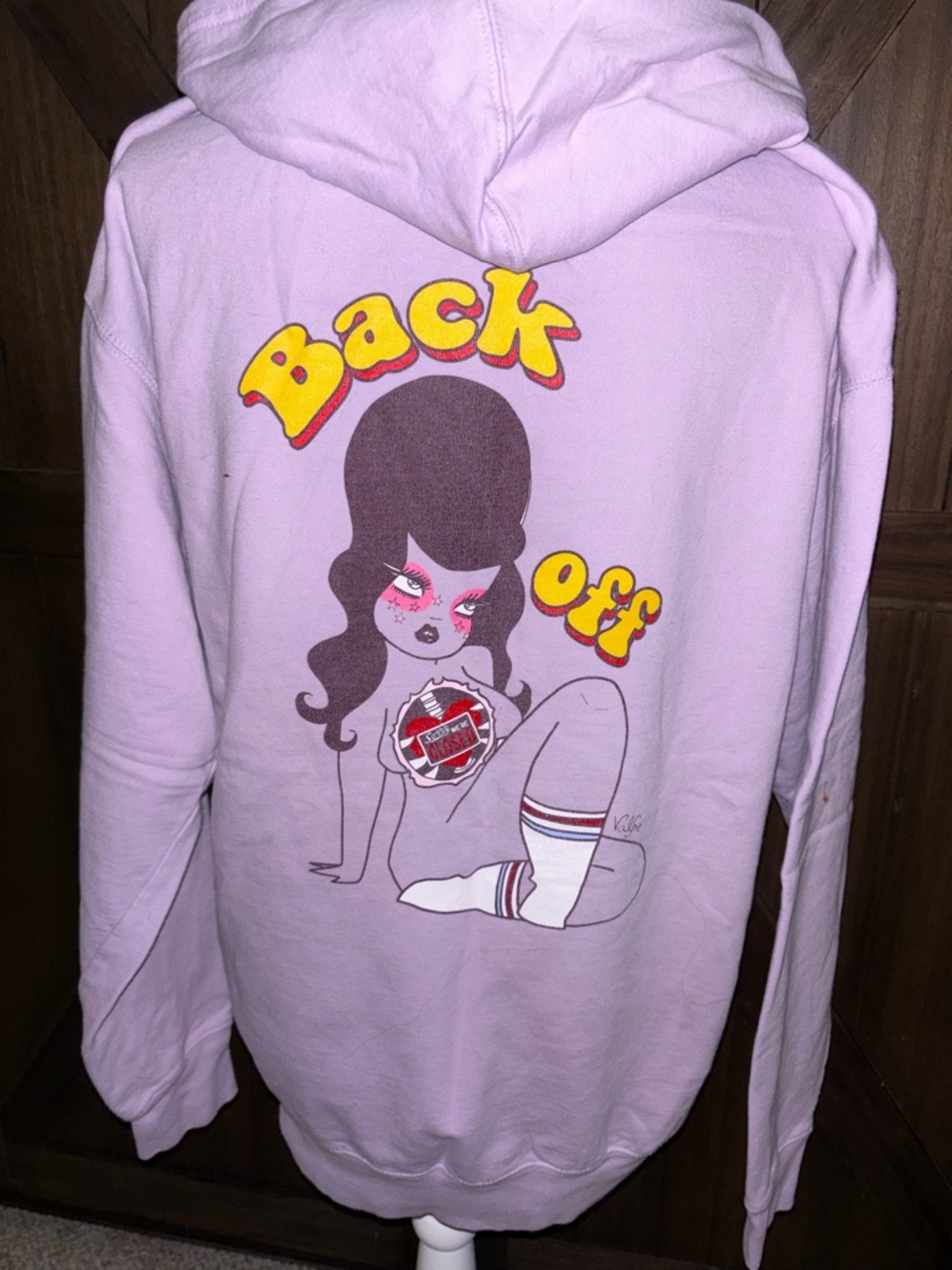 Valfre 'Back Off' lavender hoodie